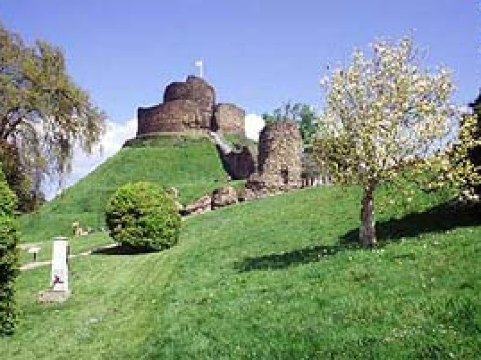 Launceston Castle in Spring